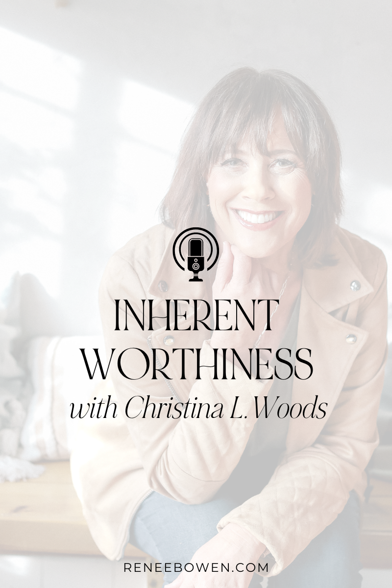 middle aged woman smiling at camera wearing a brown jacket for inherent worthiness podcast