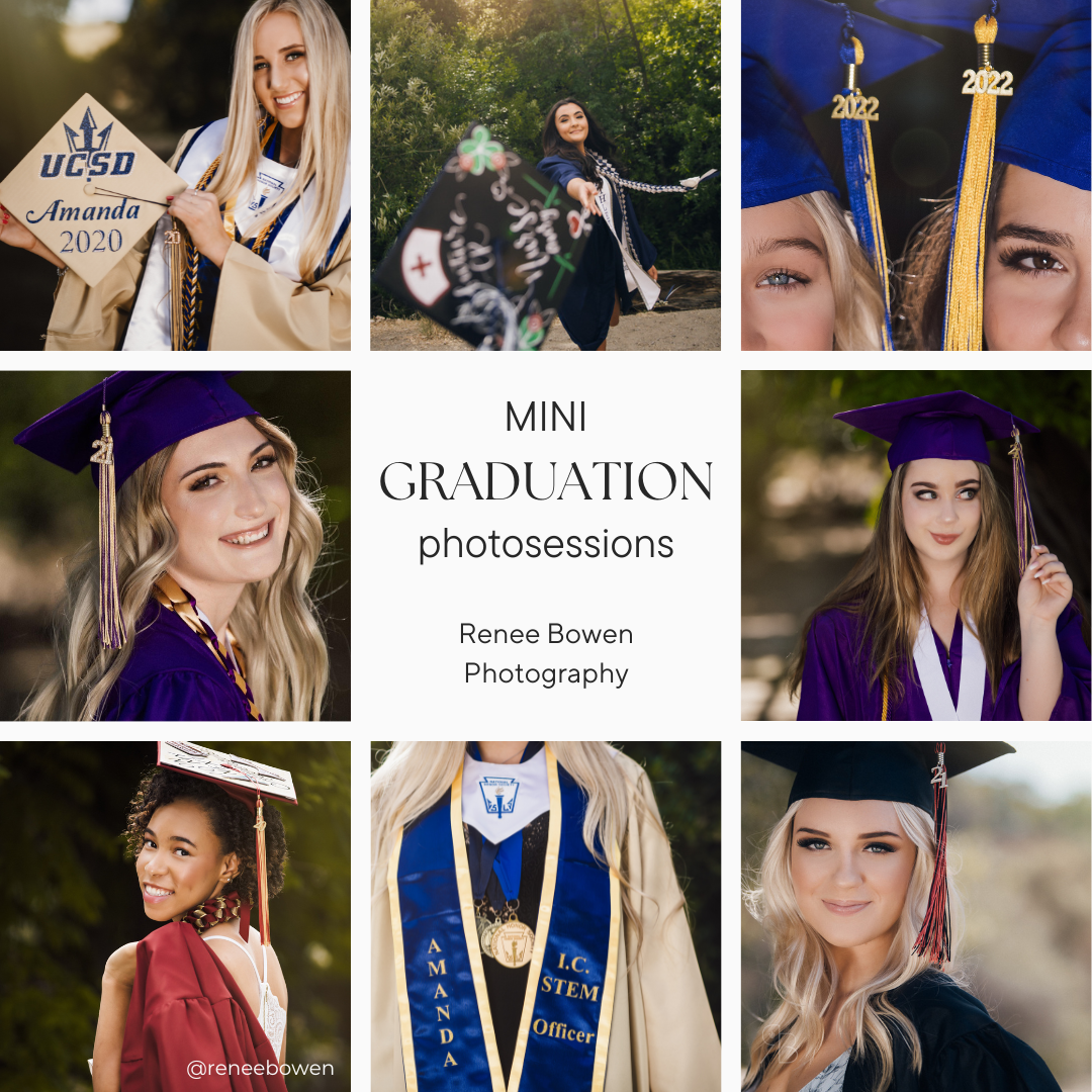 collage image of graduates in cap and gown graduation photos in santa clarita and los angeles