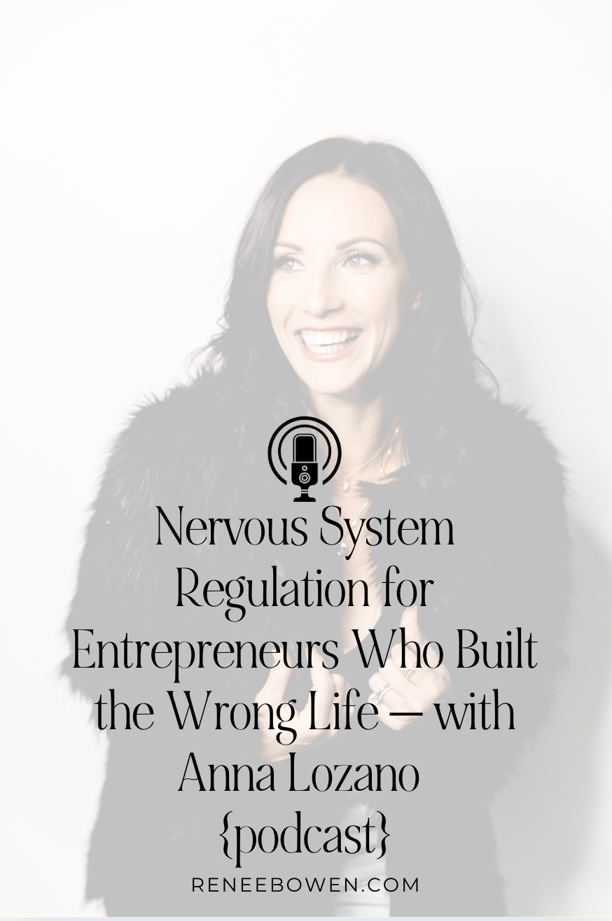 Podcast thumbnail for Nervous System Regulation with Anna Lozano. Woman with long dark hair, smiling, looking off to the side, wearing a black fuzzy jacket.